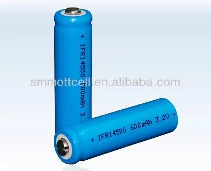 небольшая литий-ионная батарея IFR14500 3.2V 500mAh 0